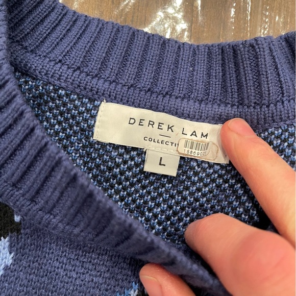 Derek Lam Collective RTR designer Blue animal Patterned Sweater - Picture 5 of 8